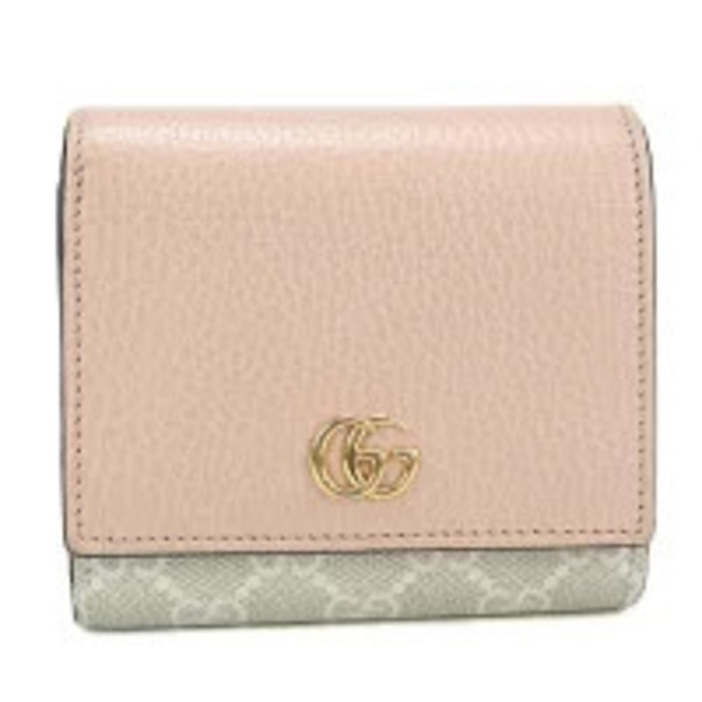 Gucci Bi fold Wallet Compact Double G Pink